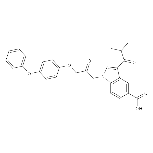 3-异丁酰基-1-(2-氧代-3-(4-苯氧基苯氧基)丙基)-1H-吲哚-5-羧酸